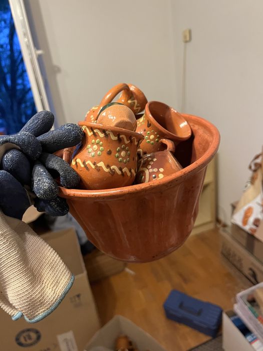 Tułowice, Ceramika, Garnki Emalia, Mise, Lubliana PRL