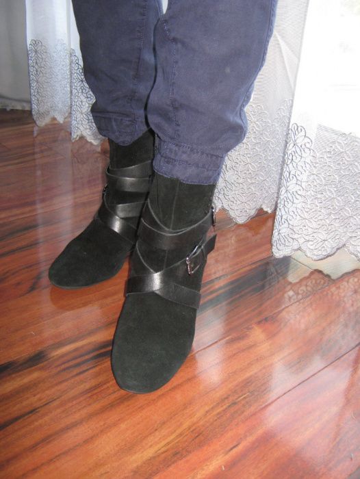 buty, botki, skóra, clarks, koturna