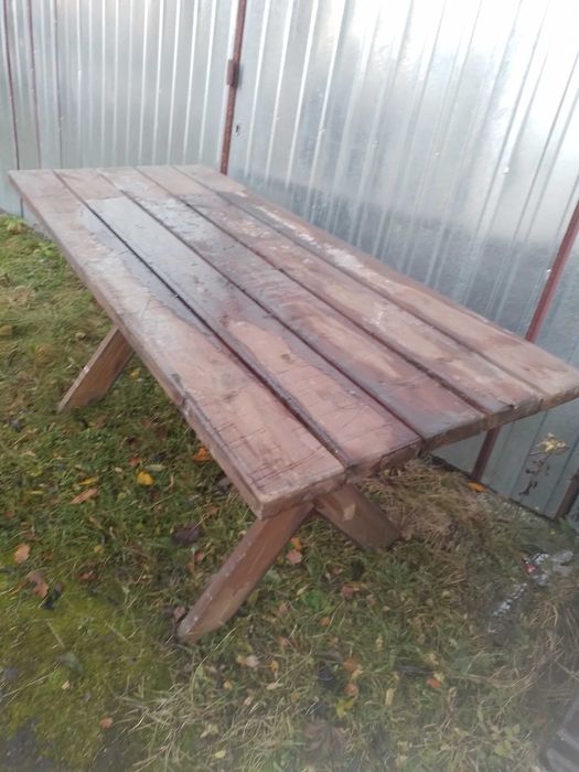 Stół drewniany masywny cieżki oggrodowy i inne na ogróď ,krzesła