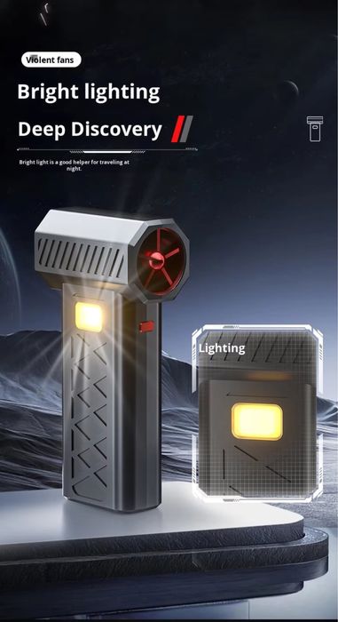 Mini dmuchawa TURBO JET FAN z latarką i LCD wielofunkcyjna