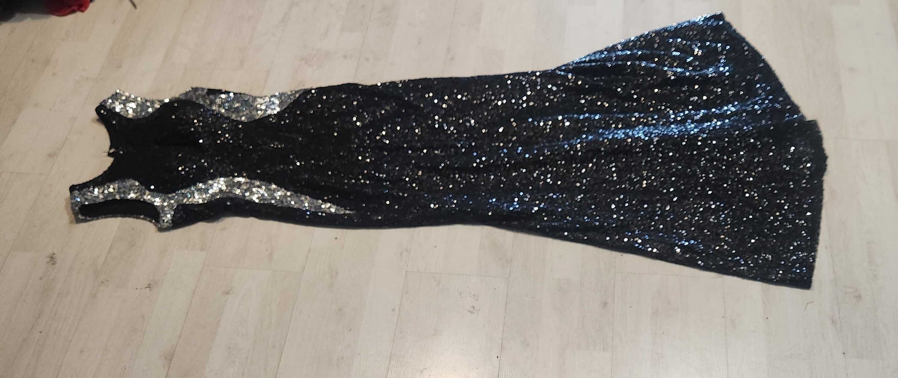 S M strój sukienka lata 20 lata 30 estradowa cekiny lama nr 2302