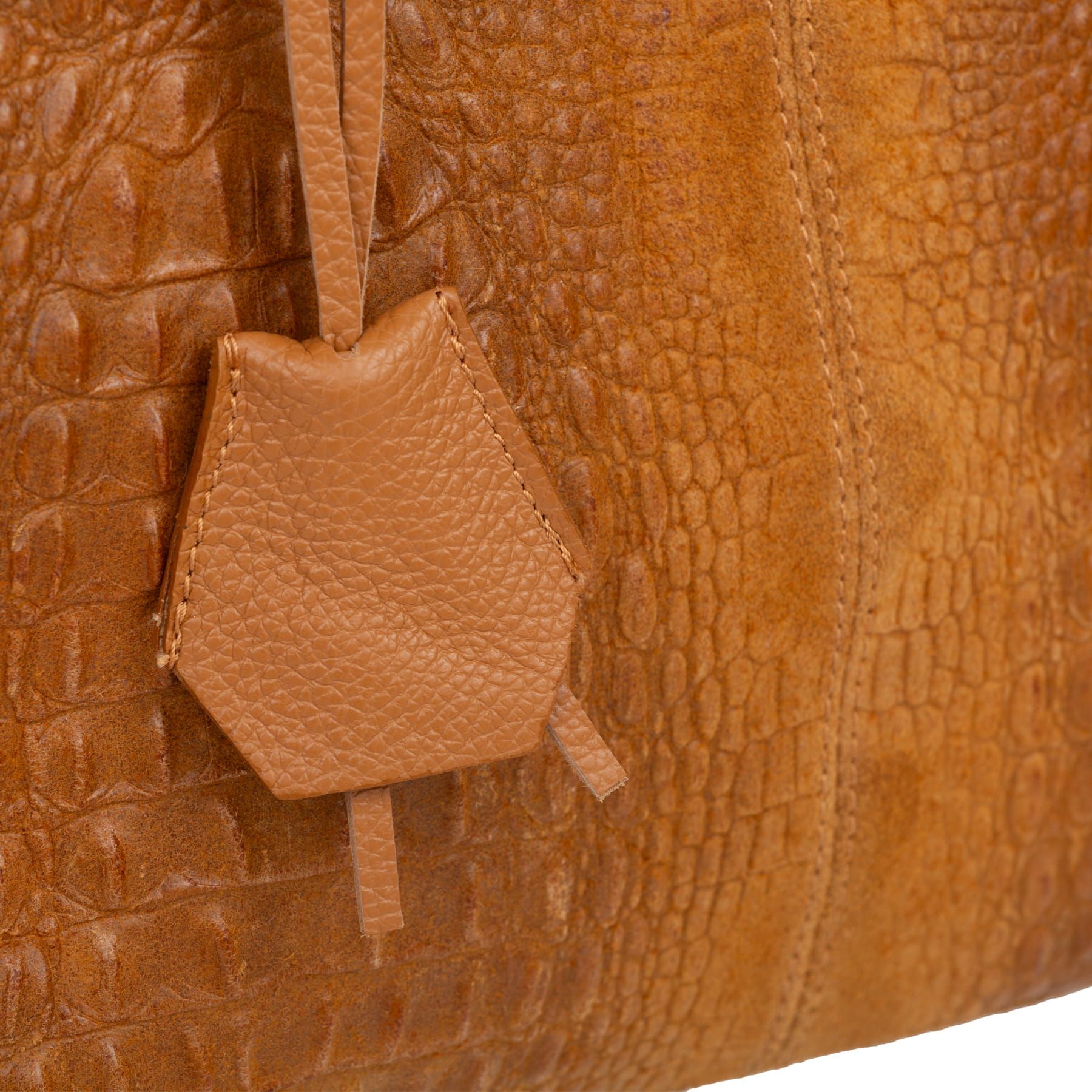 VERA PELLE torebka zamszowa shopper klasyczna kroko V510 c.szara