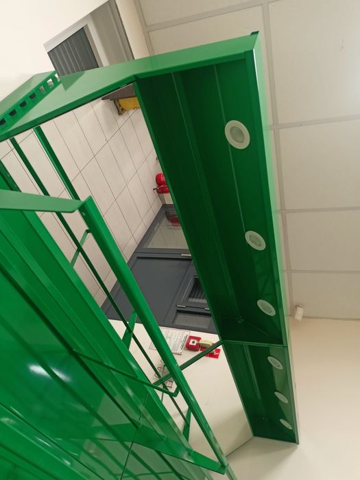 Regał przemysłowy sklepowy, stal, podświetlany, regulowany lustro 9/10