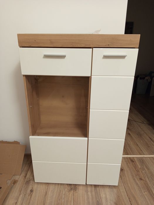 Witryna biały/ dąb aristan 80 cm