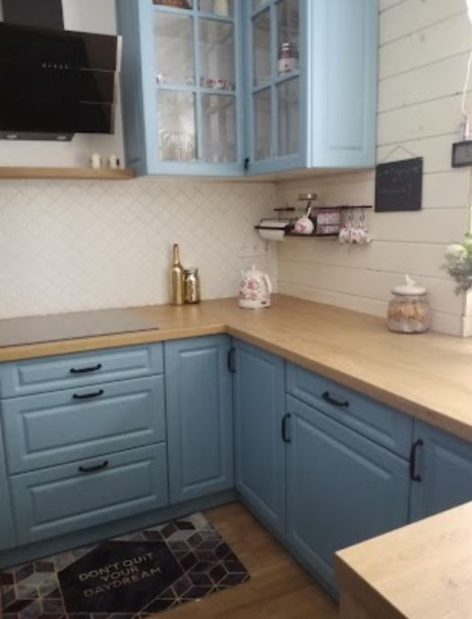 fronty do kuchni carlac lakierowane niebieskie