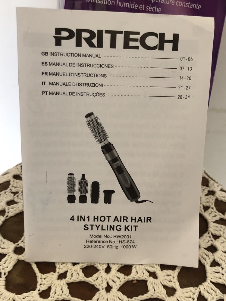 Conjunto de secador de cabelo e seus acessórios
