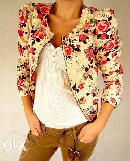 kurtka ramoneska H&M Floral r. 36 S Bomber