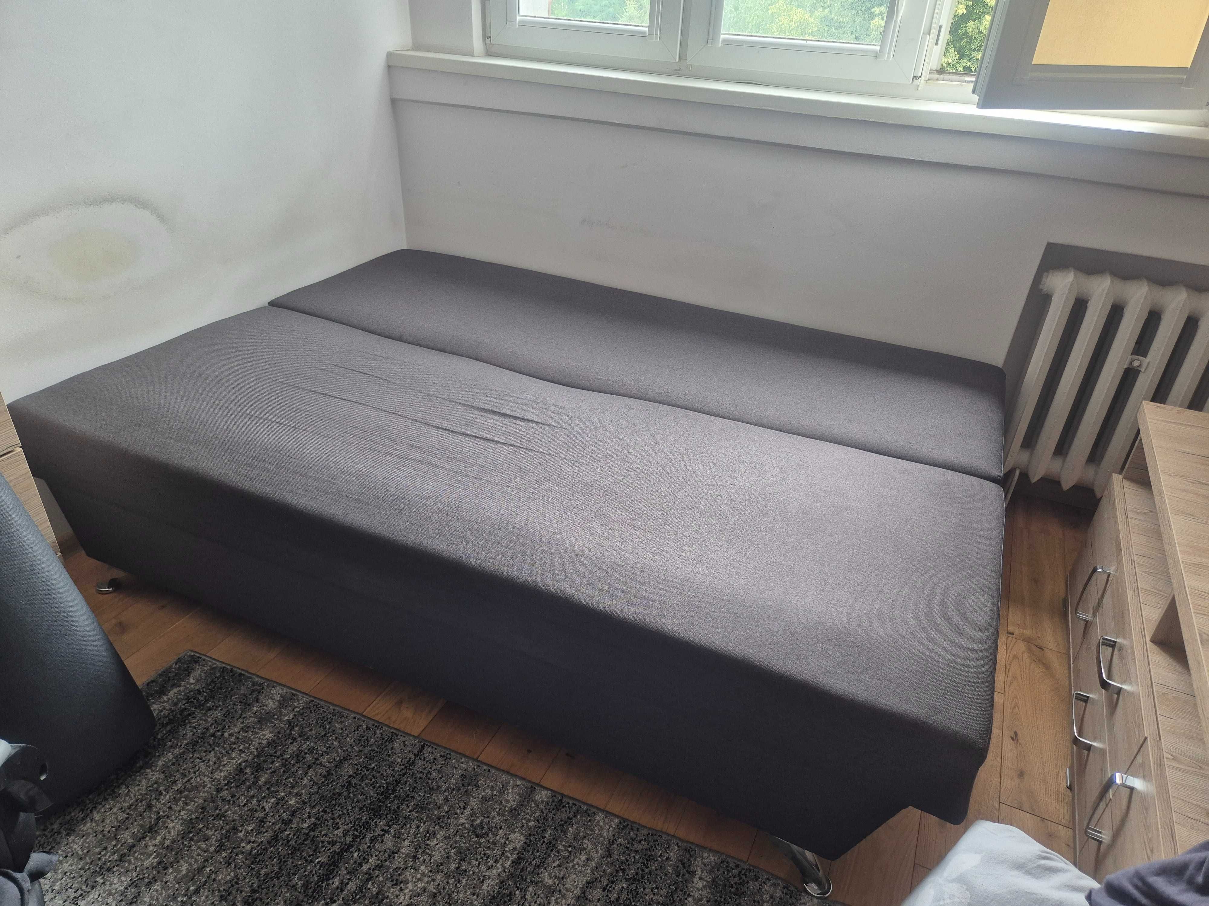 Kanapa, sofa, rozkładana, z pojemnikiem, szara, 140x200cm.
