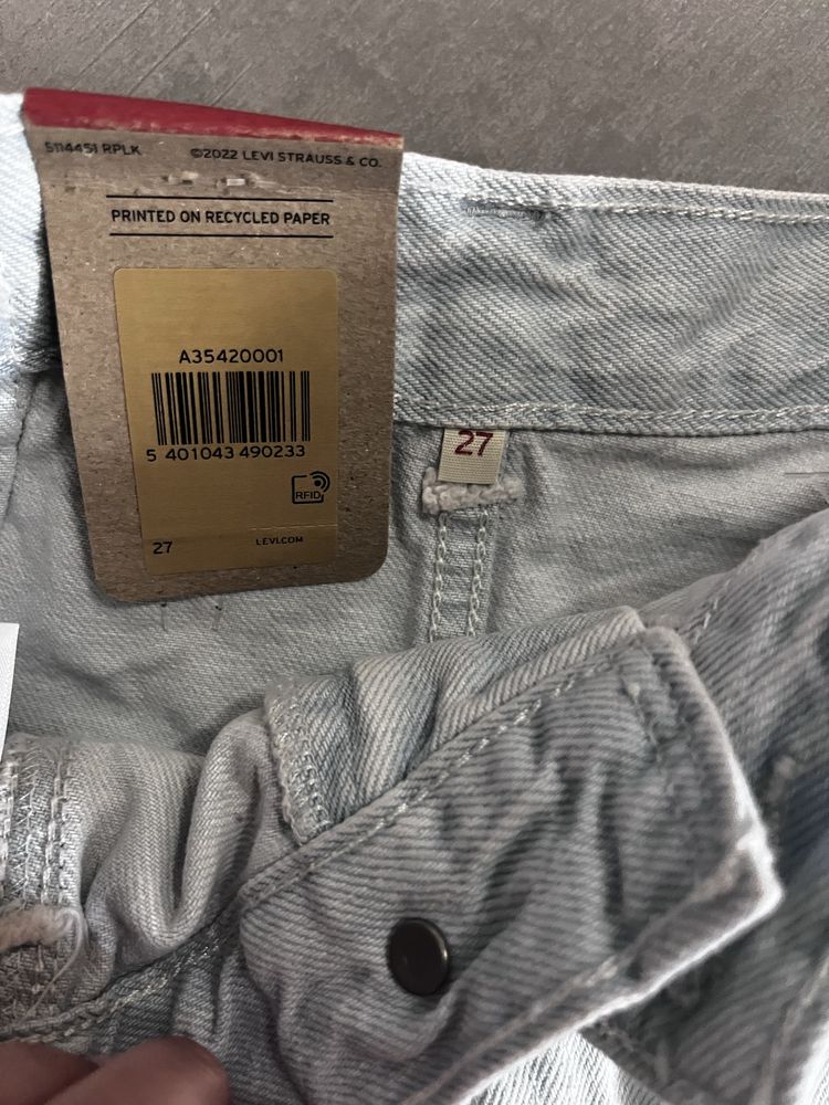 Levi’s carpenter spodnica mini niebieska jenasowa dzins s 27 nowa