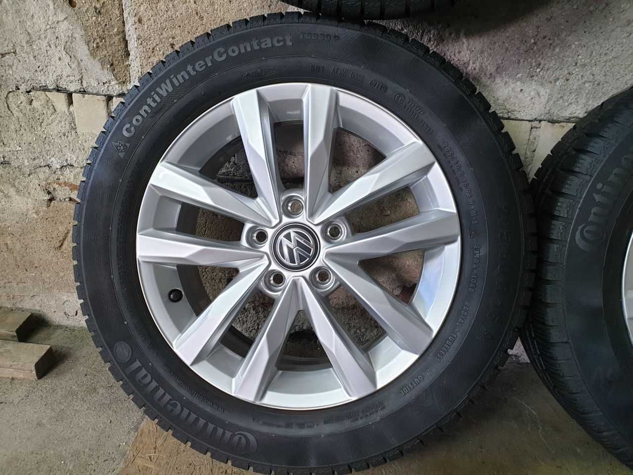 Felgi alu VW R16 5x112 opony zimowe 205/60R16 9,4mm Continental