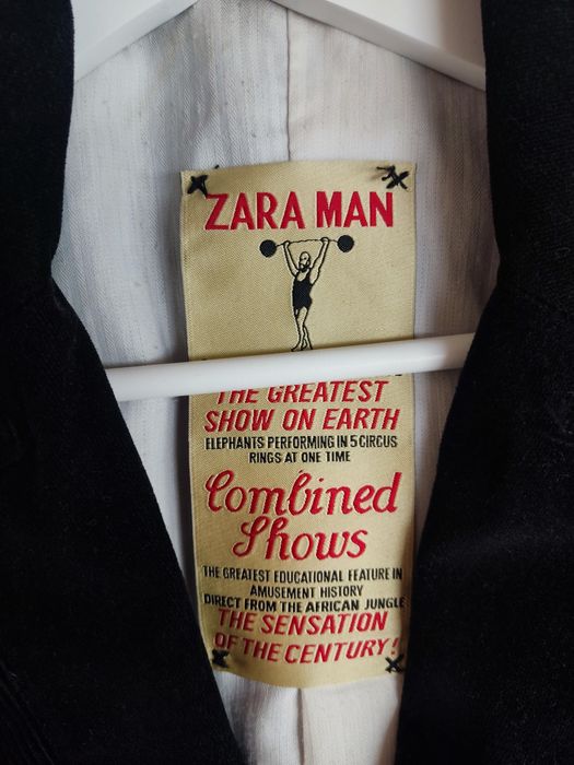 Marynarka Zara Man czarny sztruks r. M