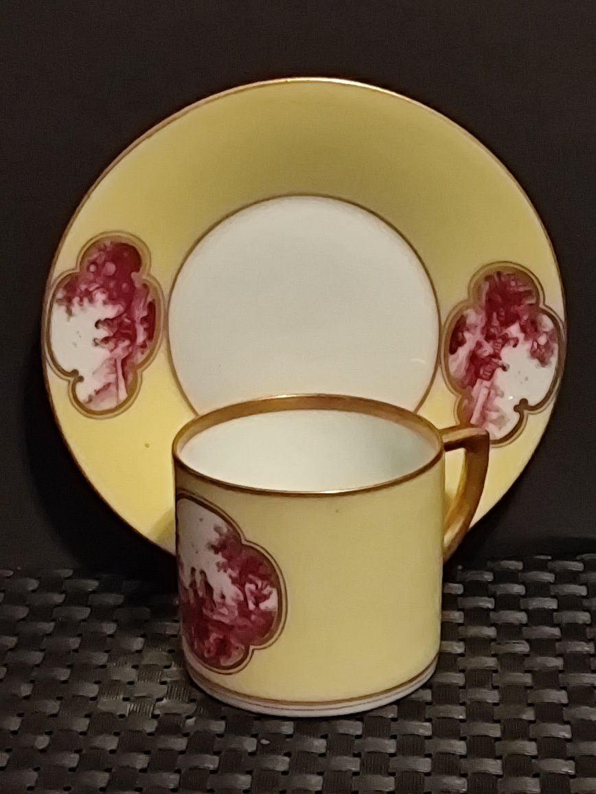 Porcelana CALAIS Czechy Dekor ROBRA Drezno Duo Mokka
