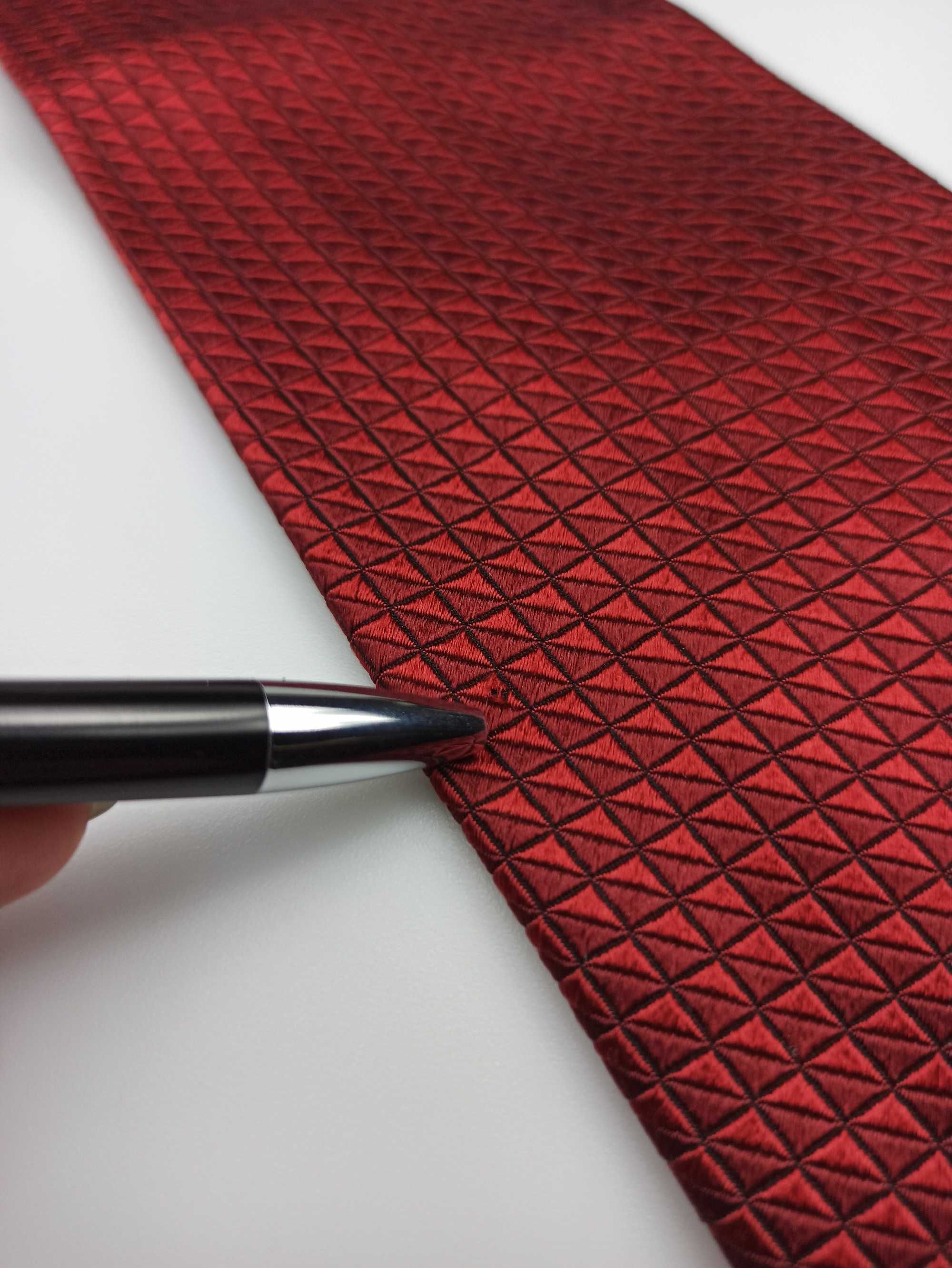 Andrew's Ties czerwony jedwabny krawat w kratę mp60