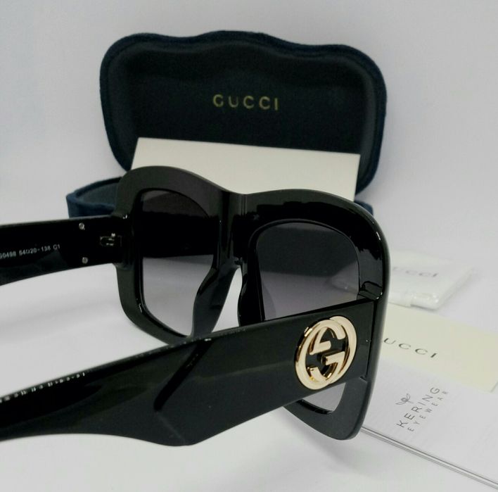 Gucci GG 0498 очки женские большие массивные черные с градиентом