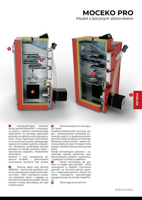 Kocioł na pellet, Drewno Moceko PRO 35kW, piec dotacje OD RĘKI ZUM