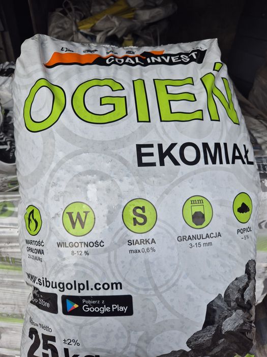 Miał węglowy ( eko miał workowany odsiew) do pieca z podajnikiem.