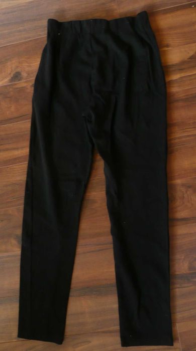 legginsy czarne przeszycia srebrne zamki 34/36
