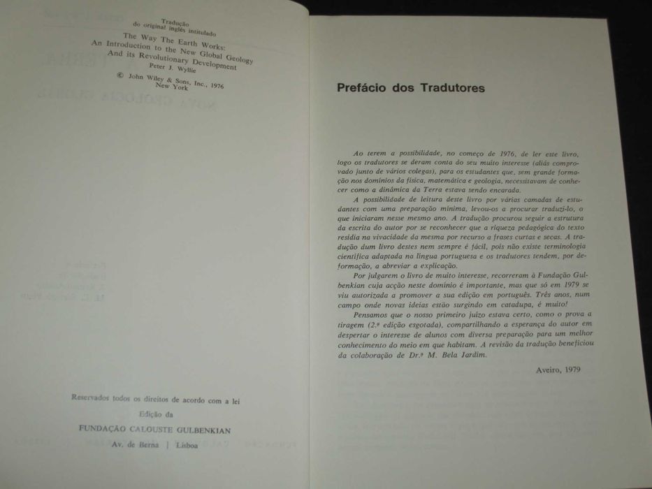 Livro A Terra Nova Geologia Global Peter J. Wyllie