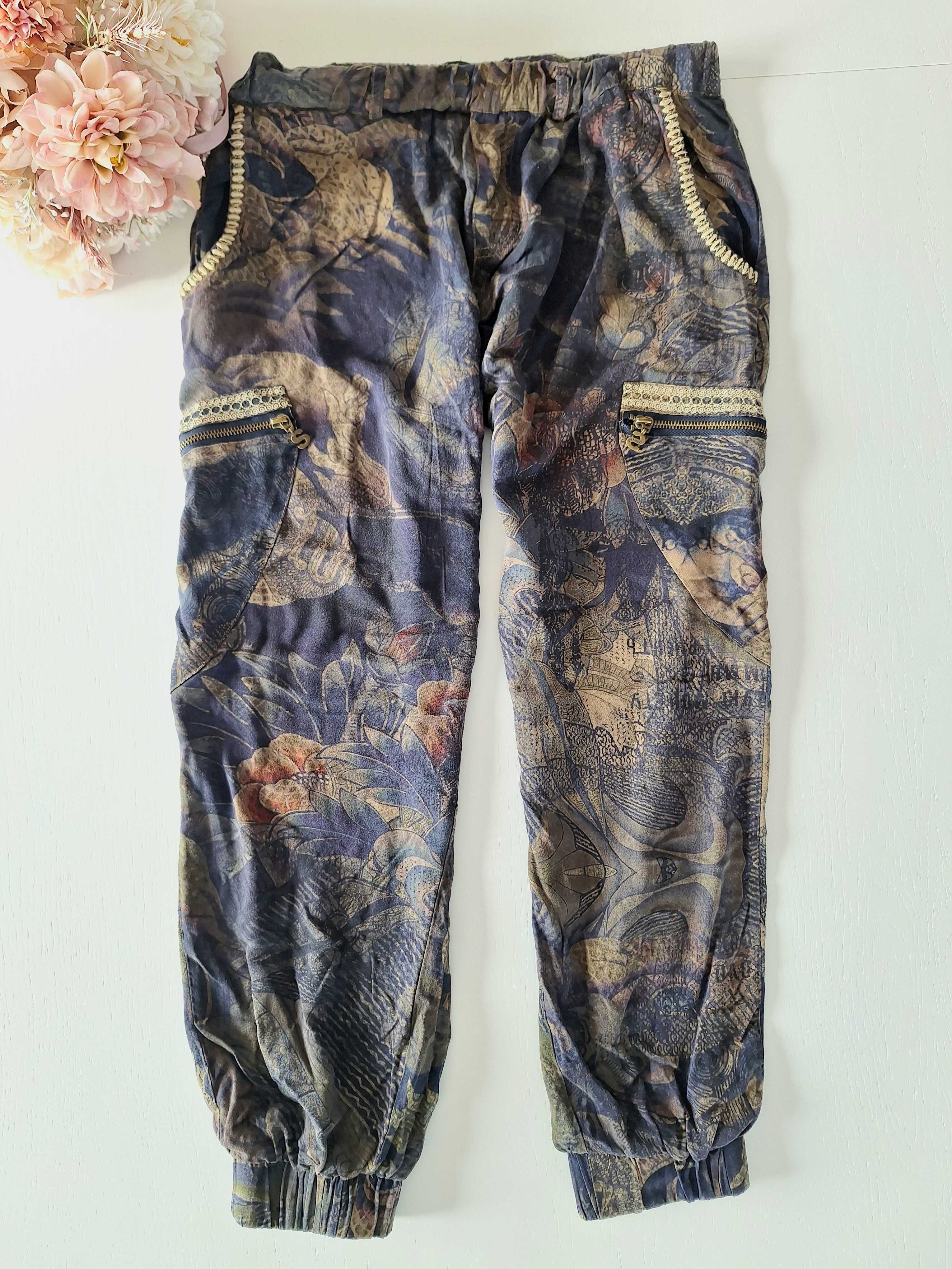 Desigual spodnie haremki dres dresy boho vintage Rozm. M 38