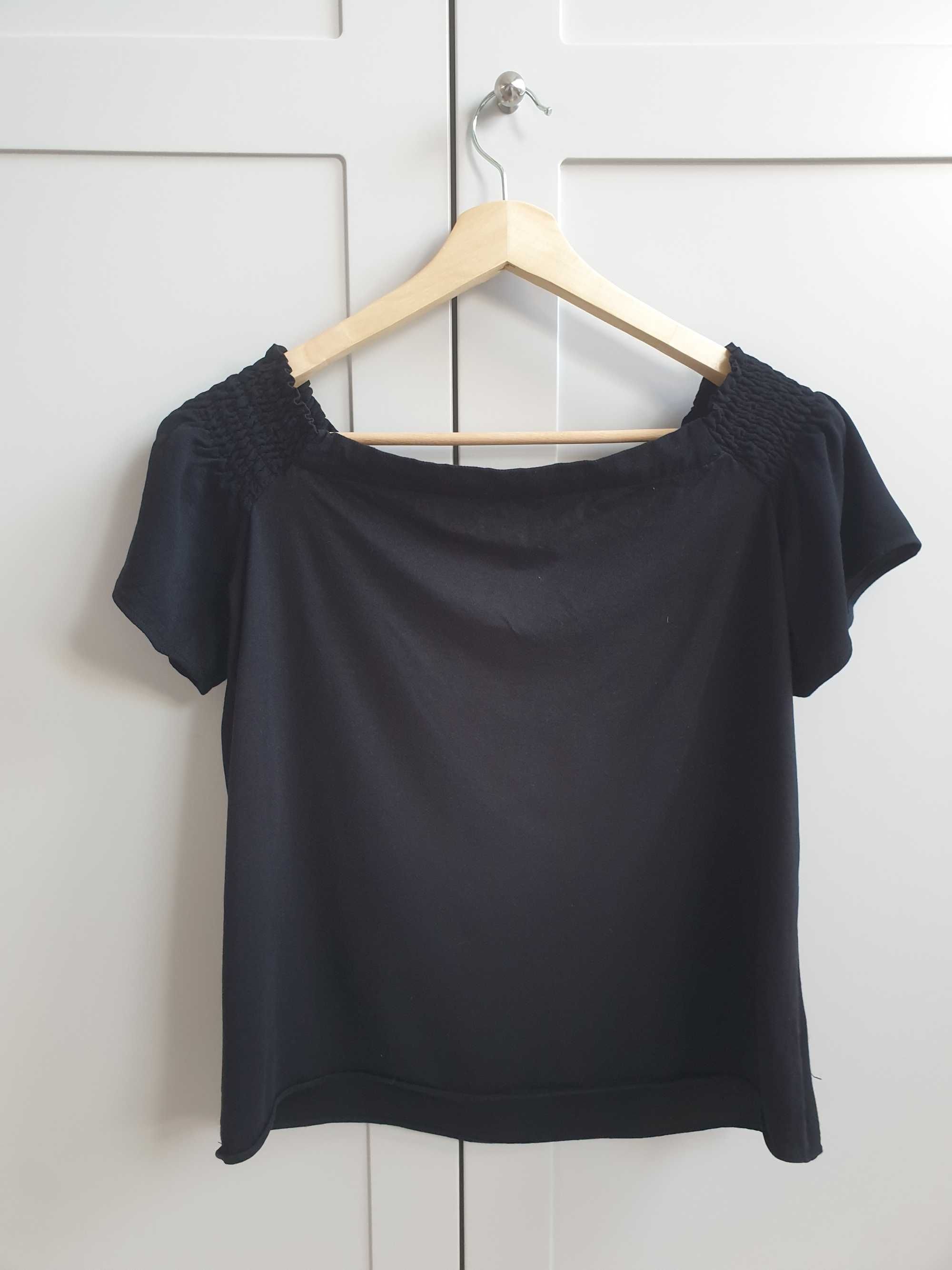 Czarna bluzka t-shirt hiszpanka Massimo Dutti lyocell 40