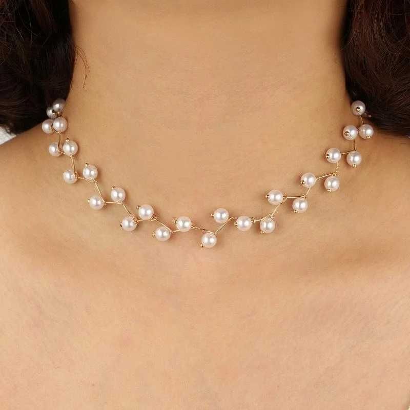 Naszyjnik nowy Vintage sztuczna perła Choker dla kobiet dziewczyny