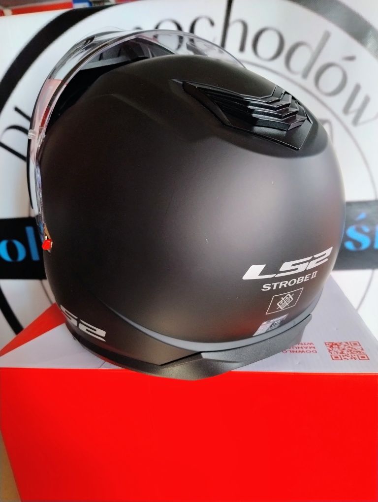 Kask motocyklowy szczękowy LS2 STROBE II SOLID MATT BLACK XL