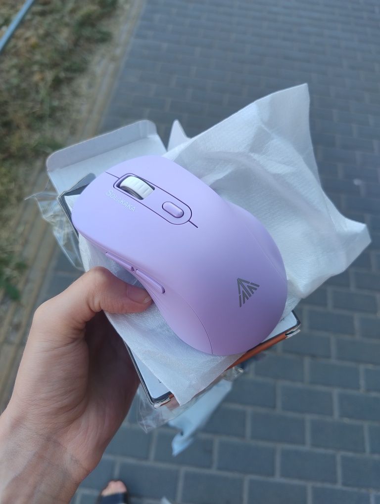 Сиреневая беспроводная мышь SOLAKAKA SM66