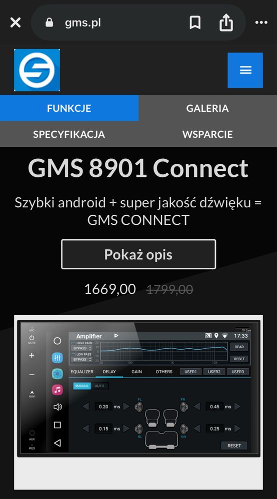 Radio GMS 8901 connect z procesorem DSP - NOWE !!