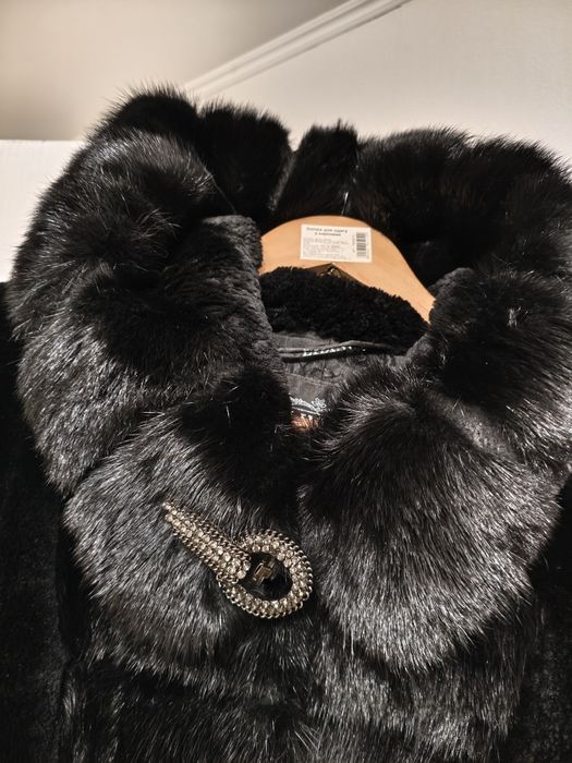 Шуба мутон з капюшоном M/L