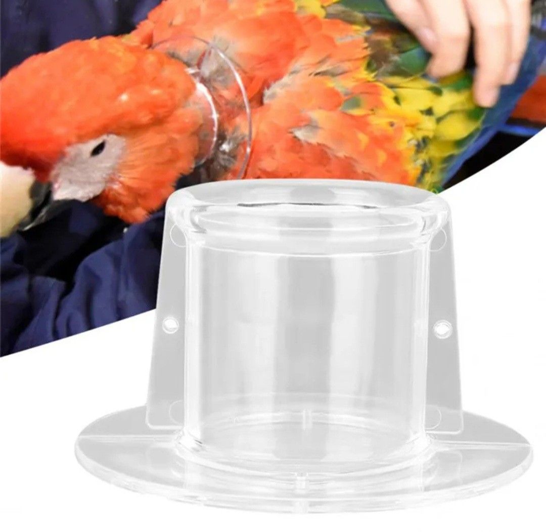 Akrylowy gorset dla papug przeciw skubaniu M