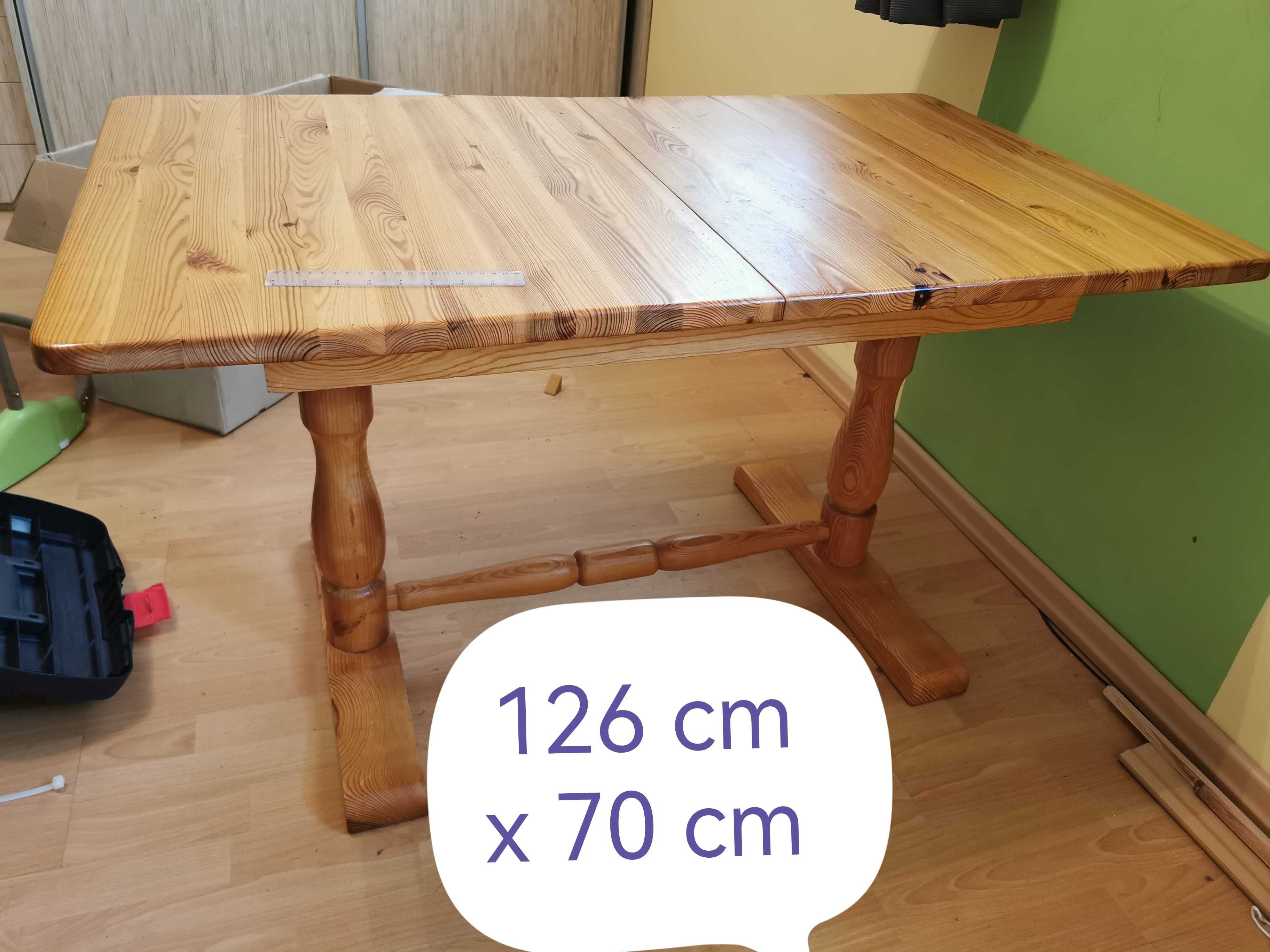 Stół drewniany rozkładany, regulowana wysokość
