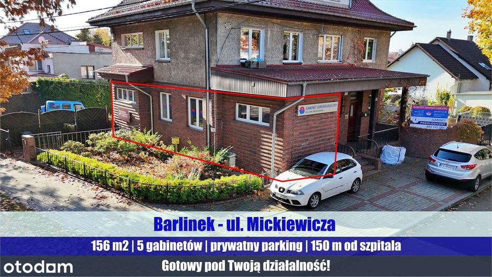 Barlinek– lokal 156 m² przy szpitalu, gabinety, centrum urody, parking