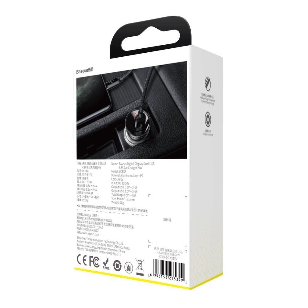 Ładowarka Samochodowa 2Xusb 4,8A 24W Baseus