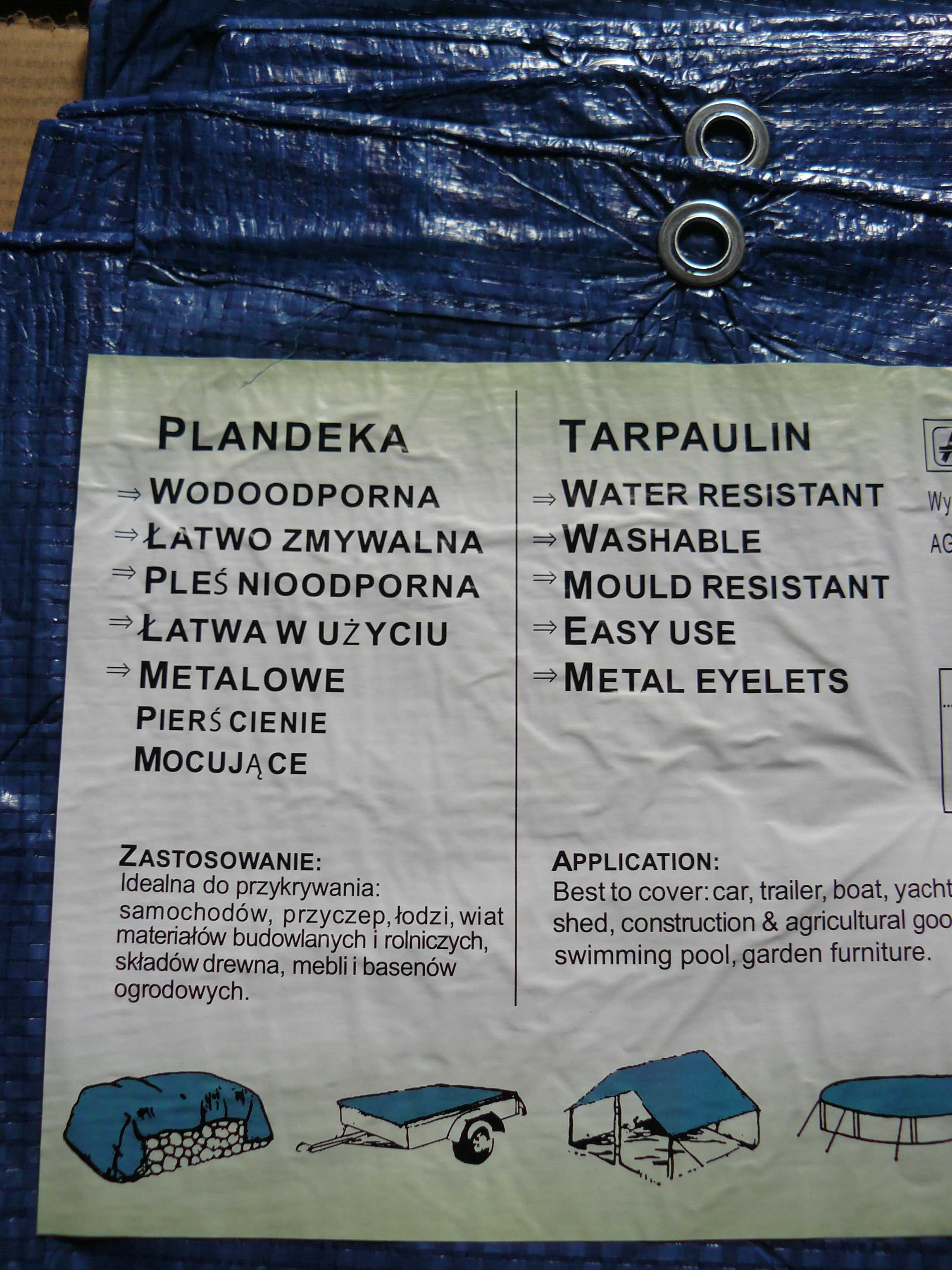 Plandeki wodoodporna okrywowa 5 x 3 m wzmacniana zacienianie altany