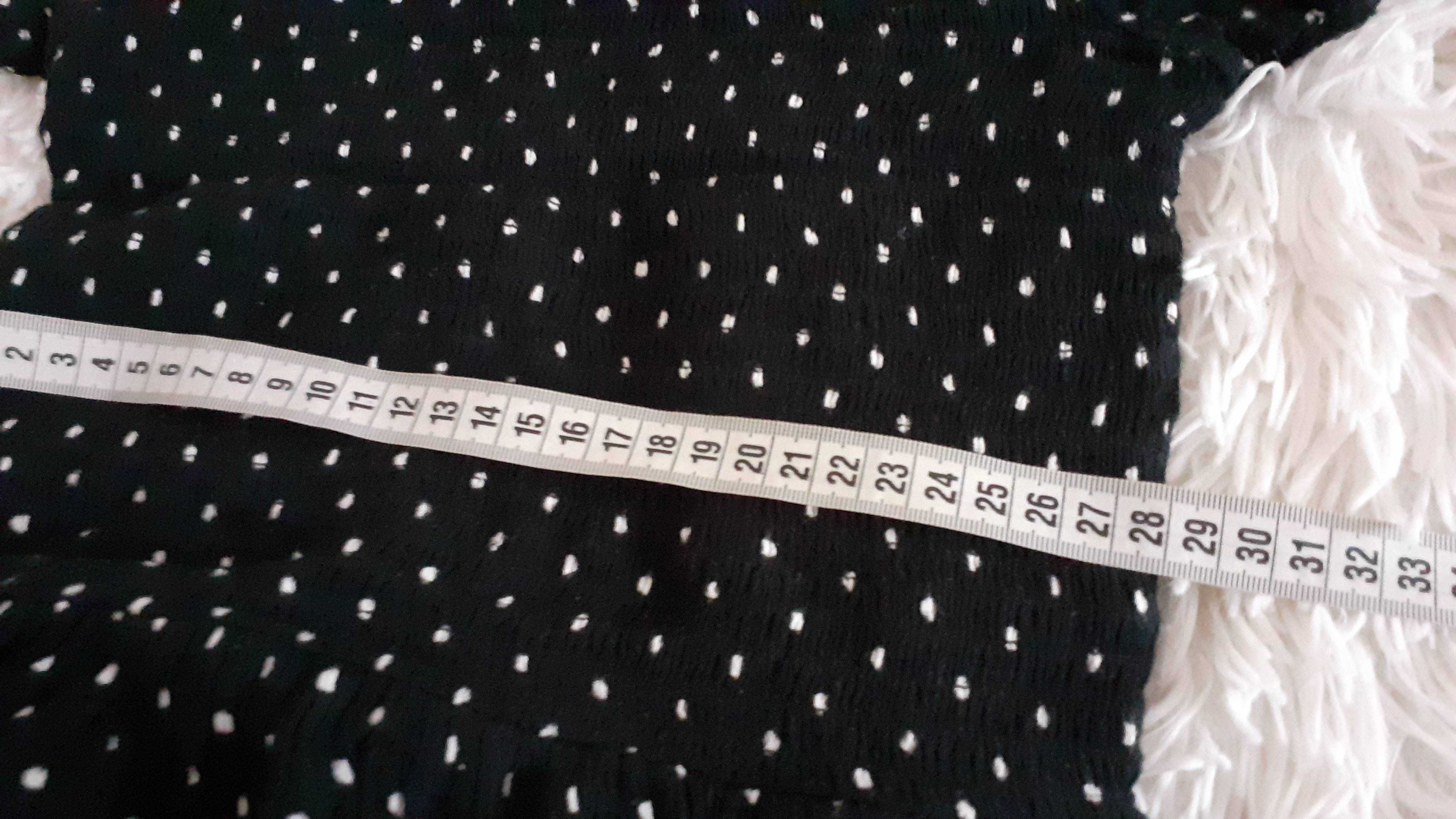 Next sukienka krój empire XS czarna w kropki polka dot