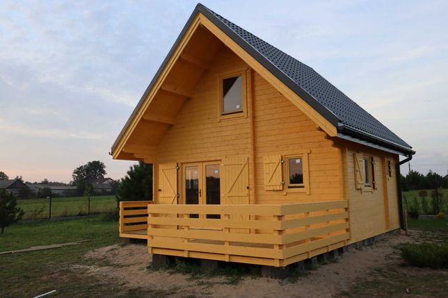 Dom Domek drewniany z bala CYPR 48m2+taras 13m2 kąt dachu 45