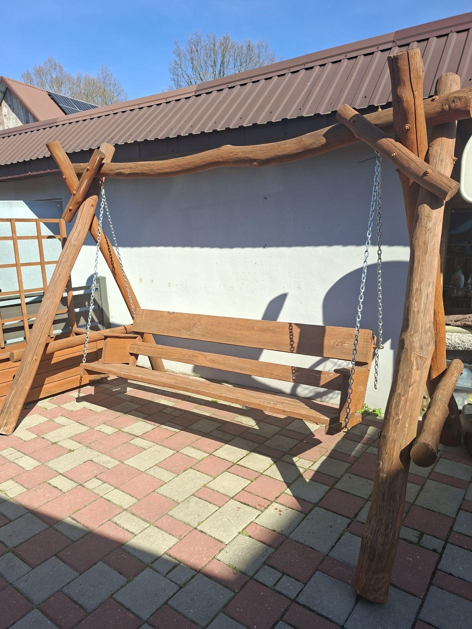 Huśtawka ogrodowa dębowa