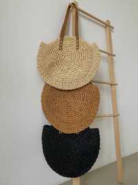 Жіноча літня плетена кругла сумка Шоппер