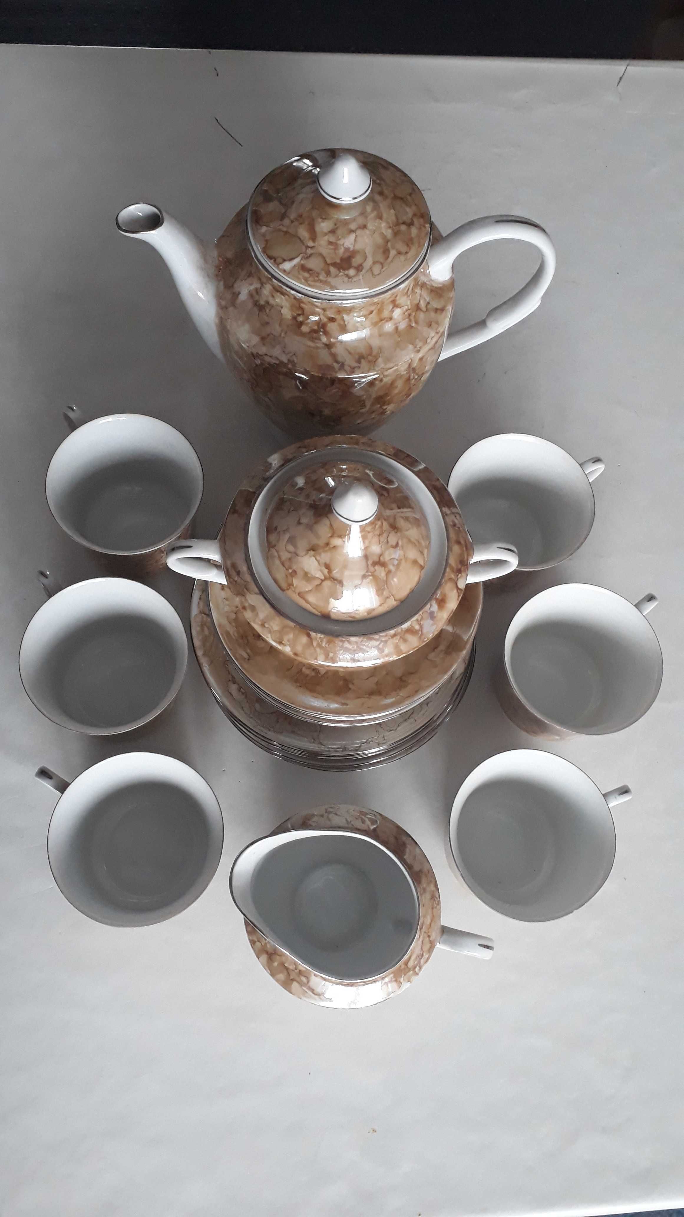Serwis do kawy,herbaty porcelanowy- Nowy na 6 osób