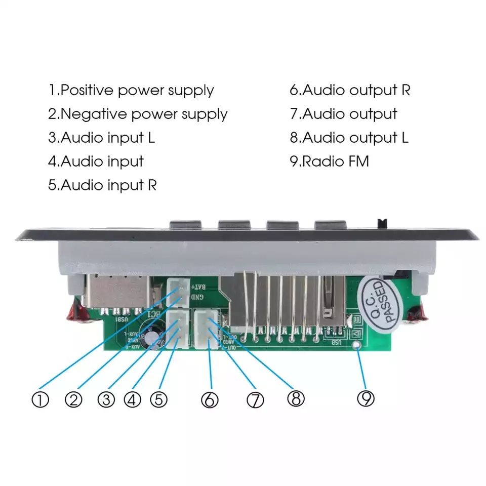 беспроводной Bluetooth5.0 MP3 декодер. встраиваемый модуль FM, USB, TF