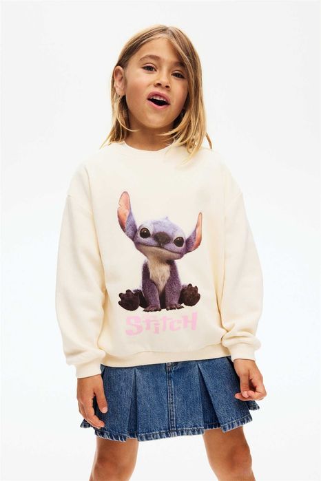 Bluza 110/116cm 4-6Lat kremowa bawełna nowa kol Lilo i Stitch PROMOCJA