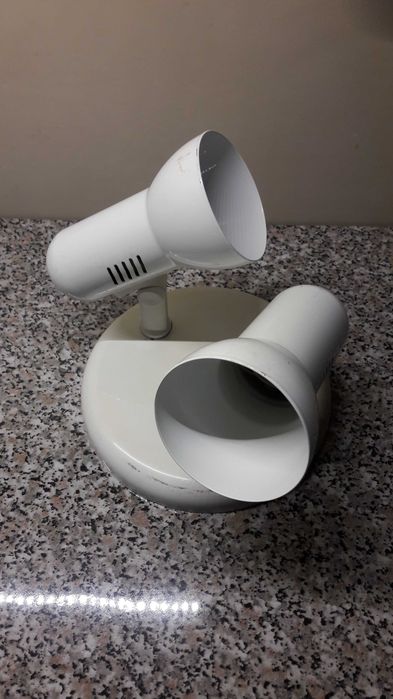 Lampka podwójna biała metalowa