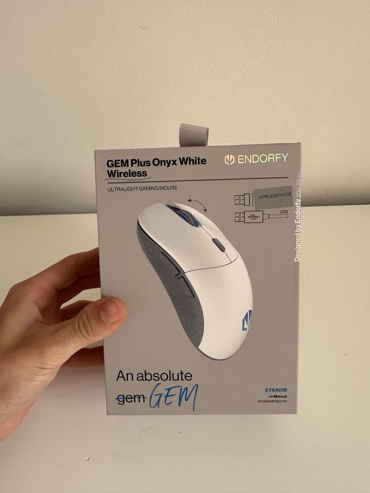 Myszka komputerowa Endorfy Gem Plus Wireless Onyx White