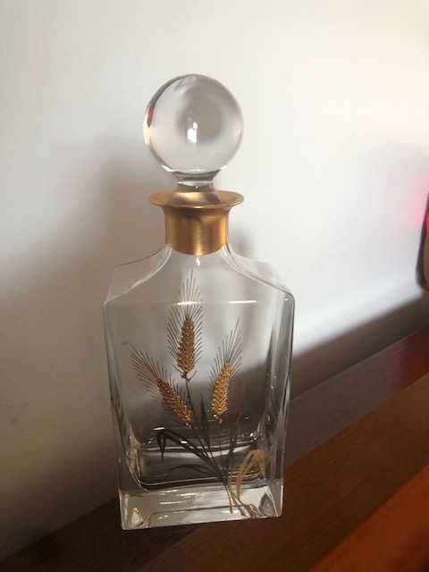 Lindíssimo conjunto garrafa e 6 copos cristal pintados mão