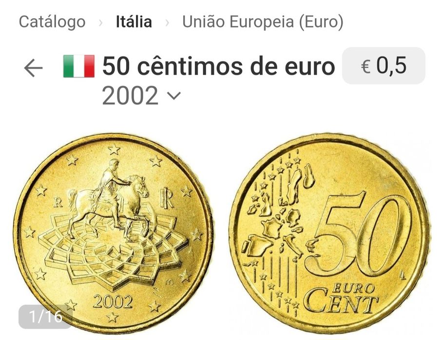 Moeda 0,50€ Itália 2002