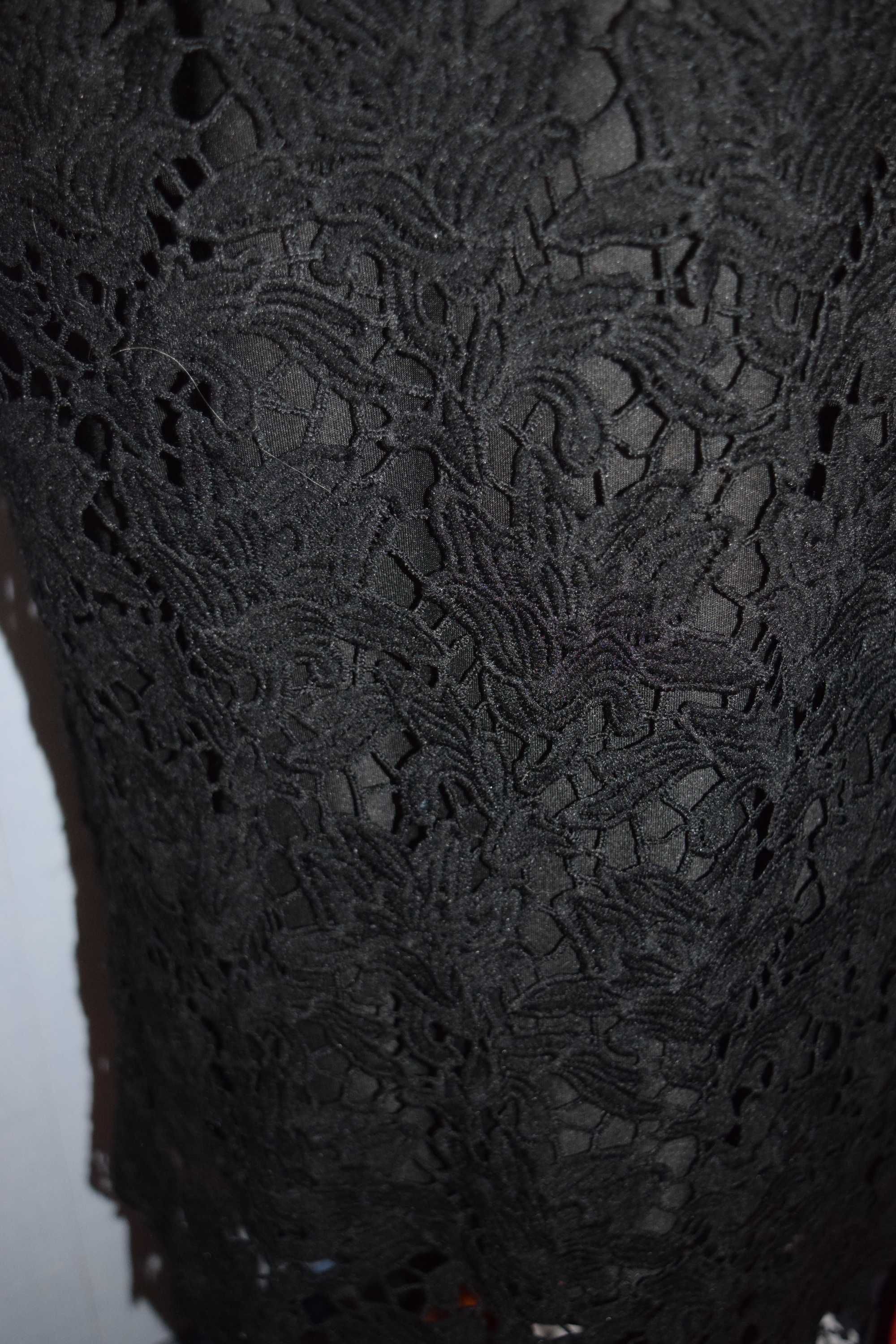 VRS Piękna sukienka czarna wizytowa haft richelieu_50