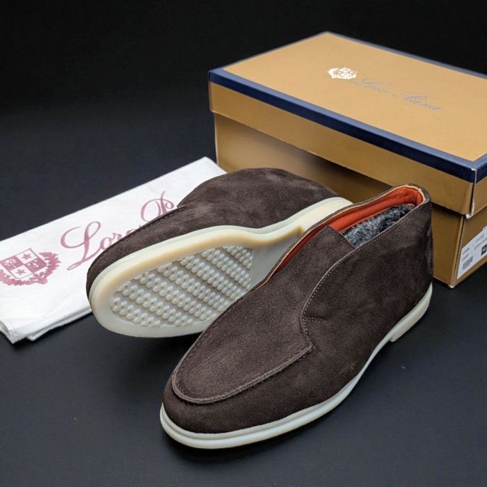 Лофери Loro Piana коричневі чоловічі лофери лоро піана утеплені