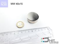 MW 40x15 [N38] - magnes neodymowy o precyzyjnych wymiarach 1 szt.