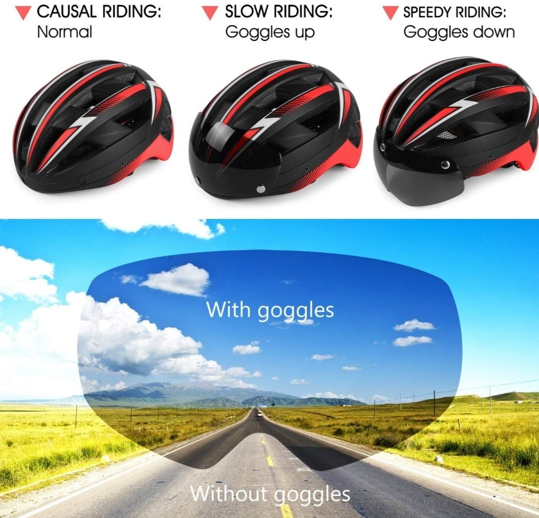 Kask rowerowy MTB ze światłem