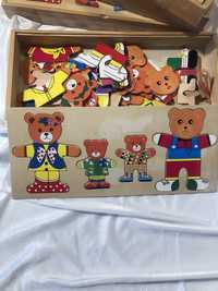 Drewniane klocki- puzzle dla dzieci 3-5